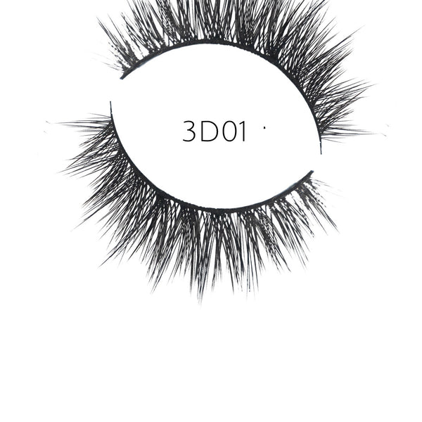 3D 01 Faux Mink Strip Lashes (Vegan)