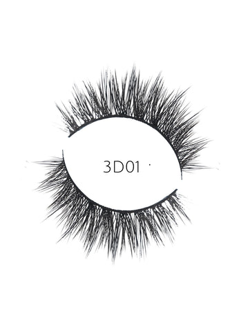 3D 01 Faux Mink Strip Lashes (Vegan)