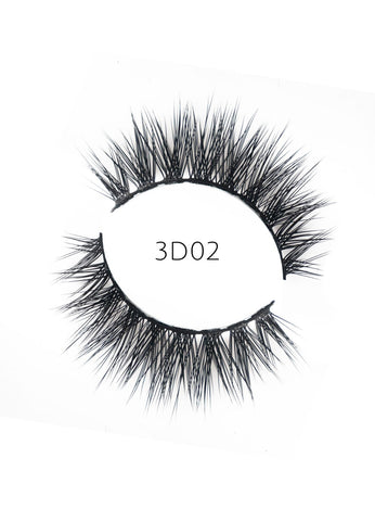 3D 02 Faux Mink Strip Lashes (Vegan)