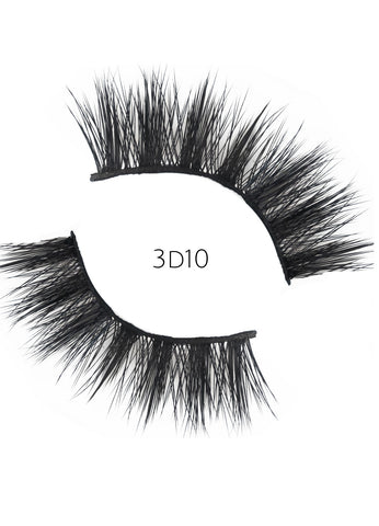 3D 10 Faux Mink Strip Lashes (Vegan)