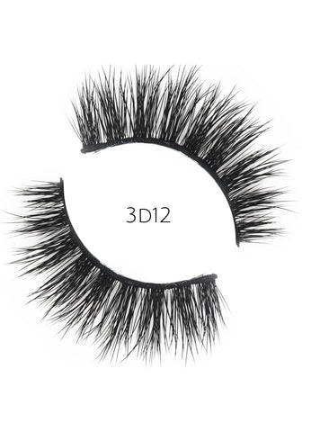 3D 12 Faux Mink Strip Lashes (Vegan)