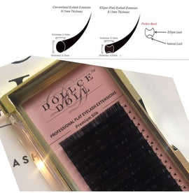 0.15 Flat Split Tip Cashmere Eyelash Extensions (16 lines)